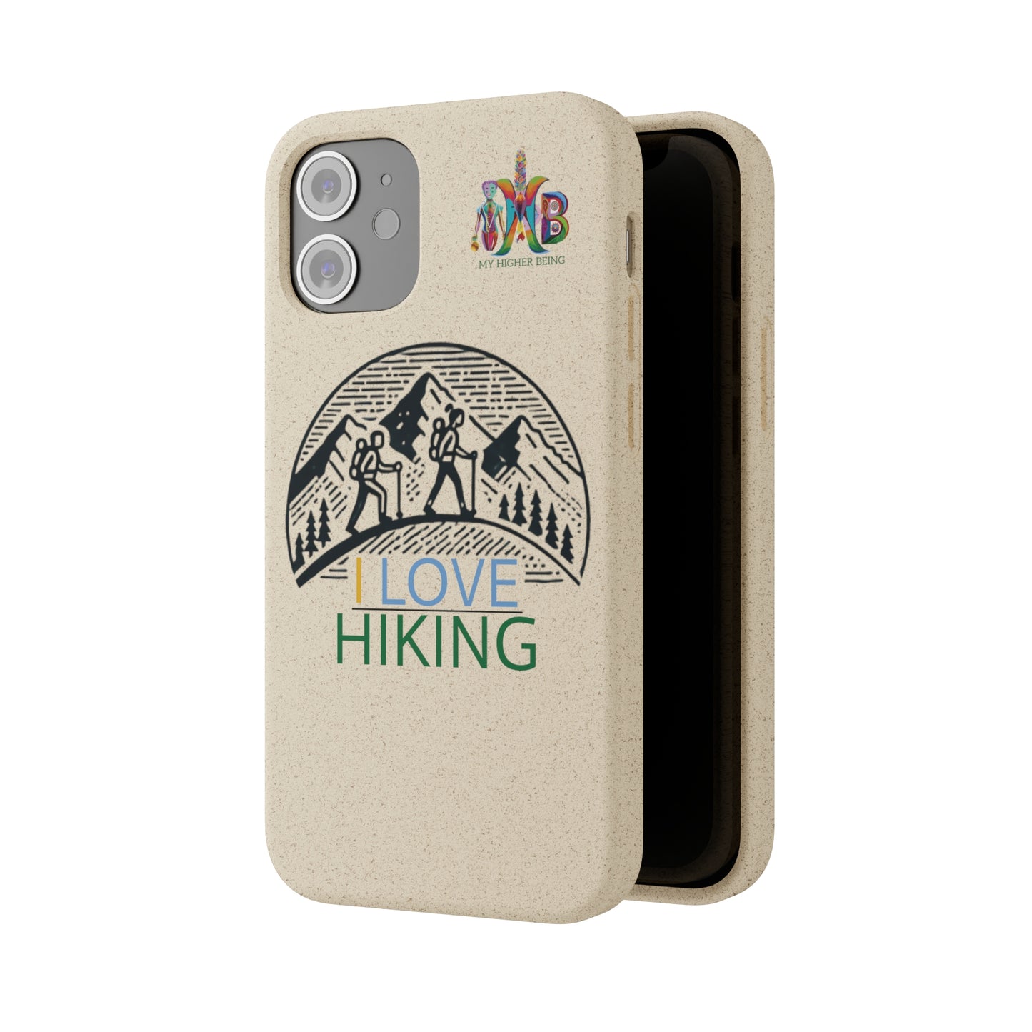 'I Love Hiking'_Plastic Free Biodegradable Phone Case