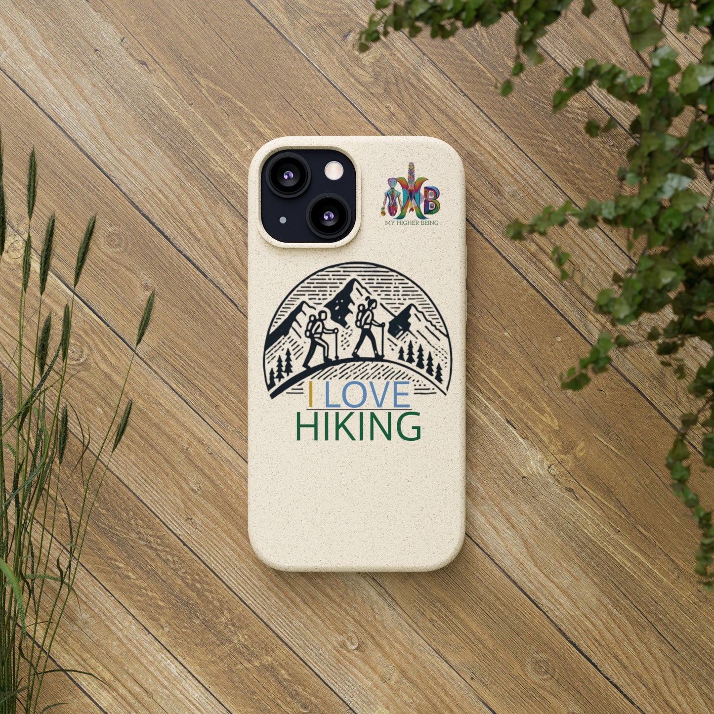 'I Love Hiking'_Plastic Free Biodegradable Phone Case