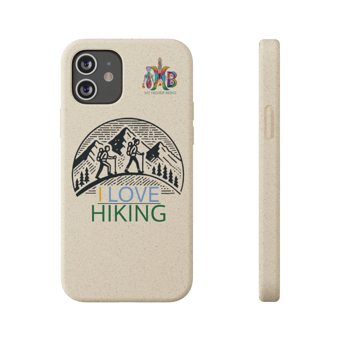 'I Love Hiking'_Plastic Free Biodegradable Phone Case