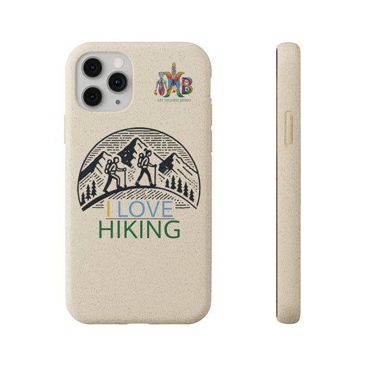 'I Love Hiking'_Plastic Free Biodegradable Phone Case
