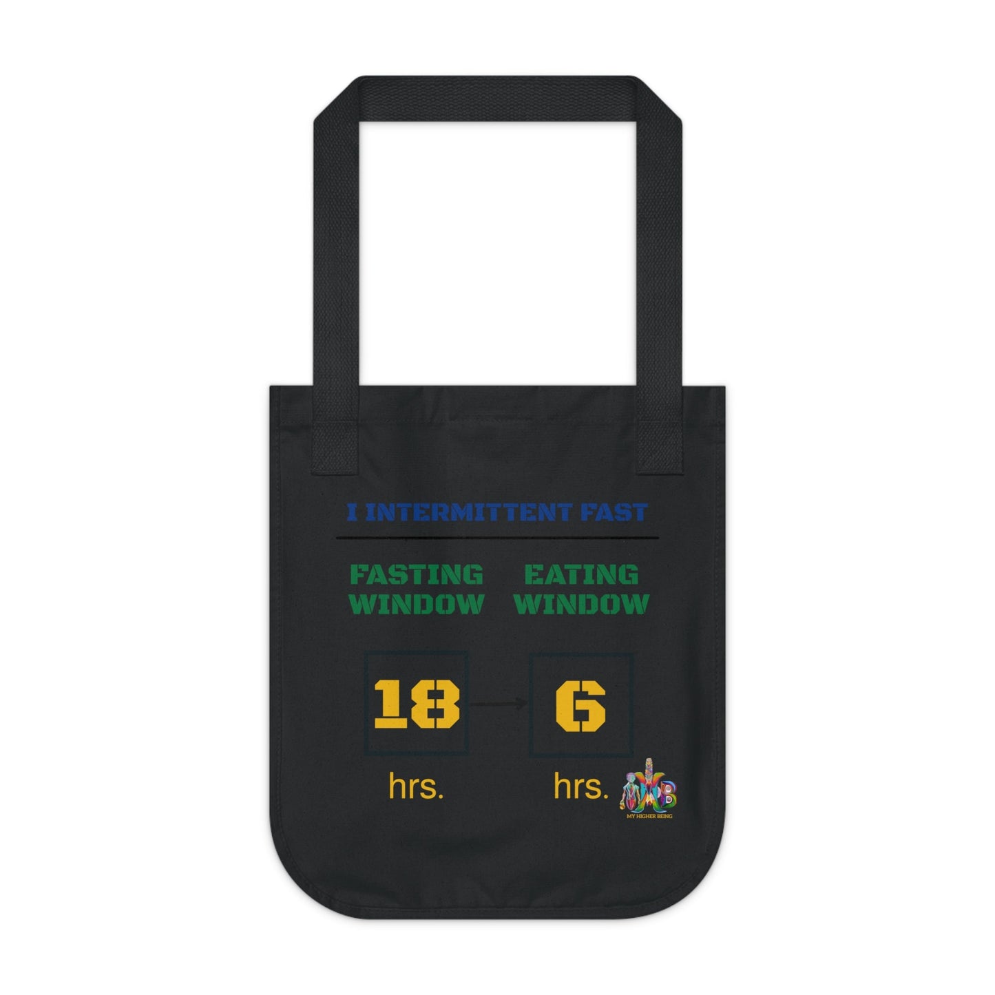 'I Intermittent Fast_18 - 6'_100% Organic Cotton Canvas Tote Bag - My Higher Being