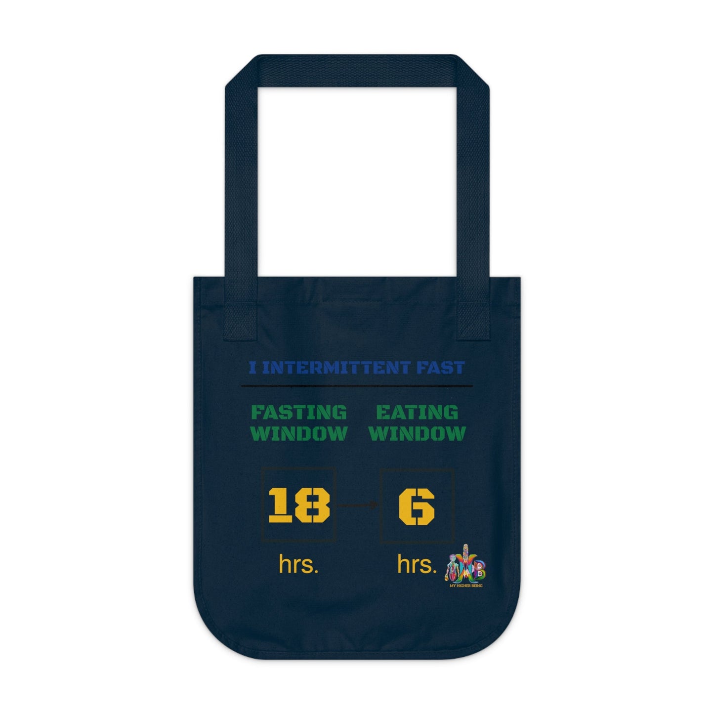 'I Intermittent Fast_18 - 6'_100% Organic Cotton Canvas Tote Bag - My Higher Being