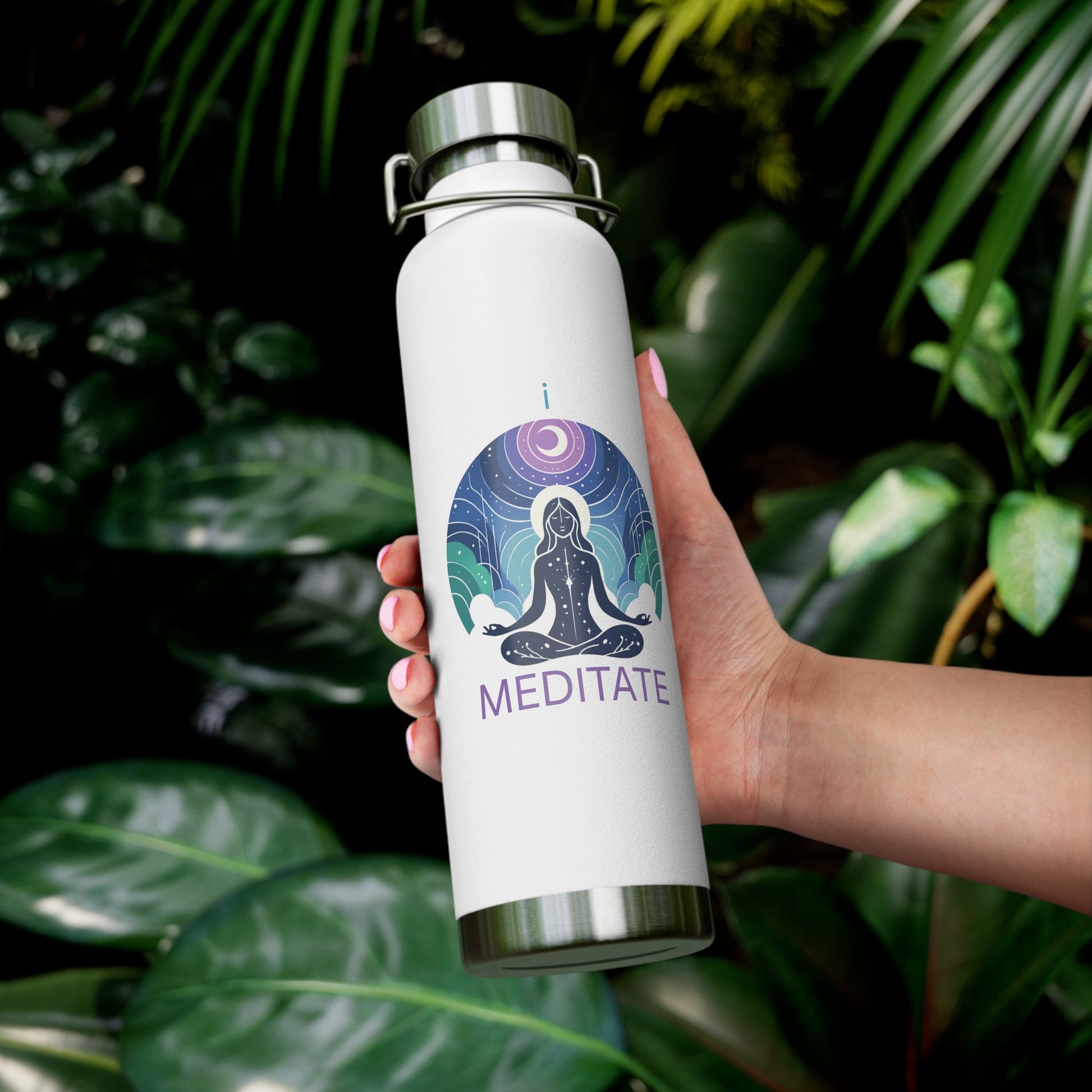 'I Meditate'_Copper Vacuum Insulated Bottle, 22oz - My Higher Being
