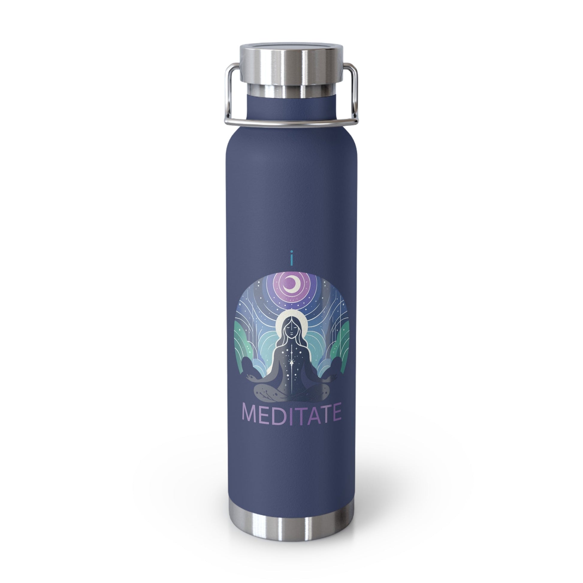 'I Meditate'_Copper Vacuum Insulated Bottle, 22oz - My Higher Being