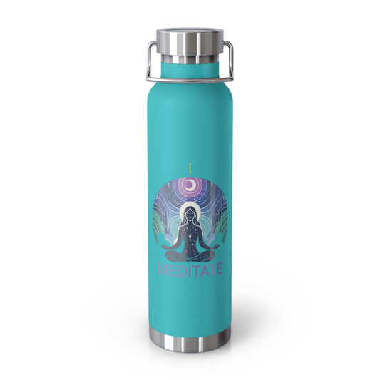 'I Meditate'_Copper Vacuum Insulated Bottle, 22oz - My Higher Being