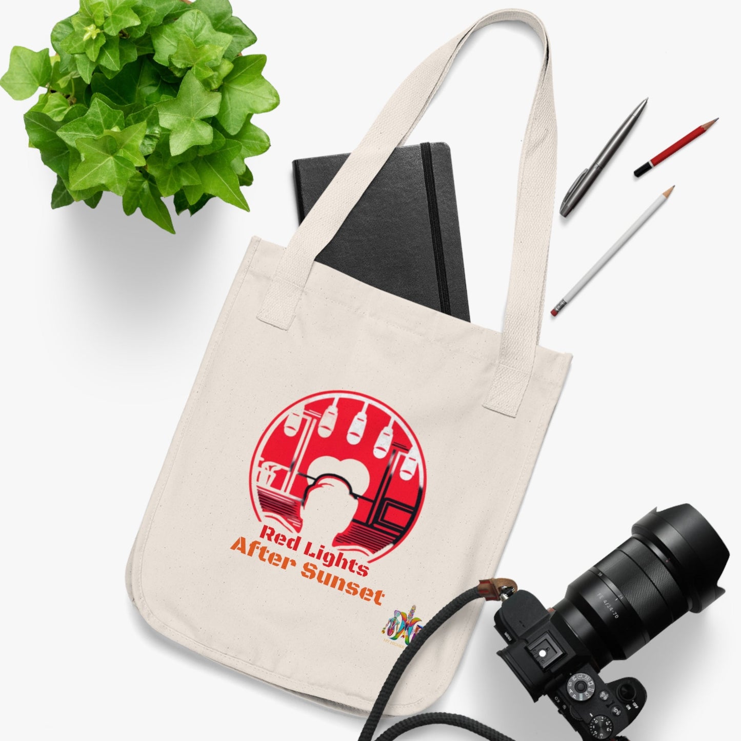 'Red Lights After Sunset'_100% Organic Cotton Canvas Tote Bag - My Higher Being