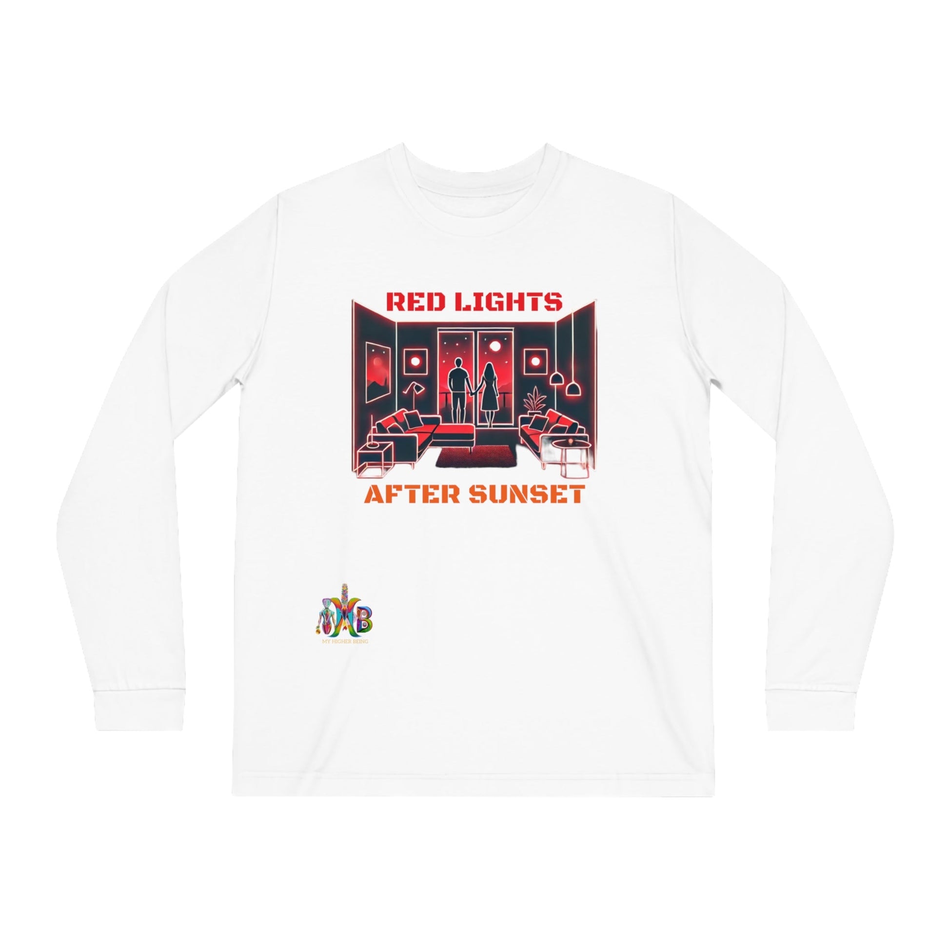 'Red Lights After Sunset'_100% Organic Cotton Long Sleeve Tee - My Higher Being