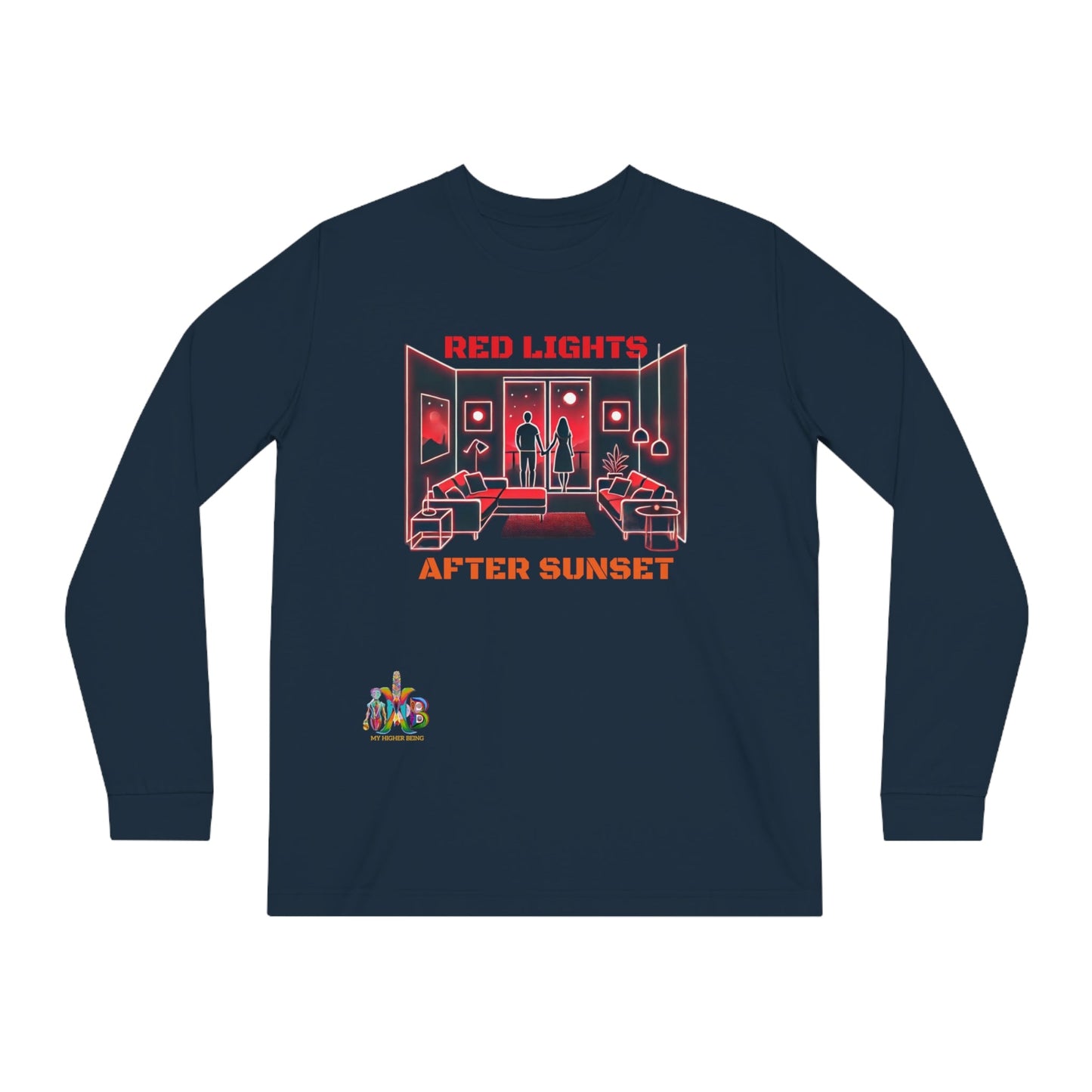 'Red Lights After Sunset'_100% Organic Cotton Long Sleeve Tee - My Higher Being