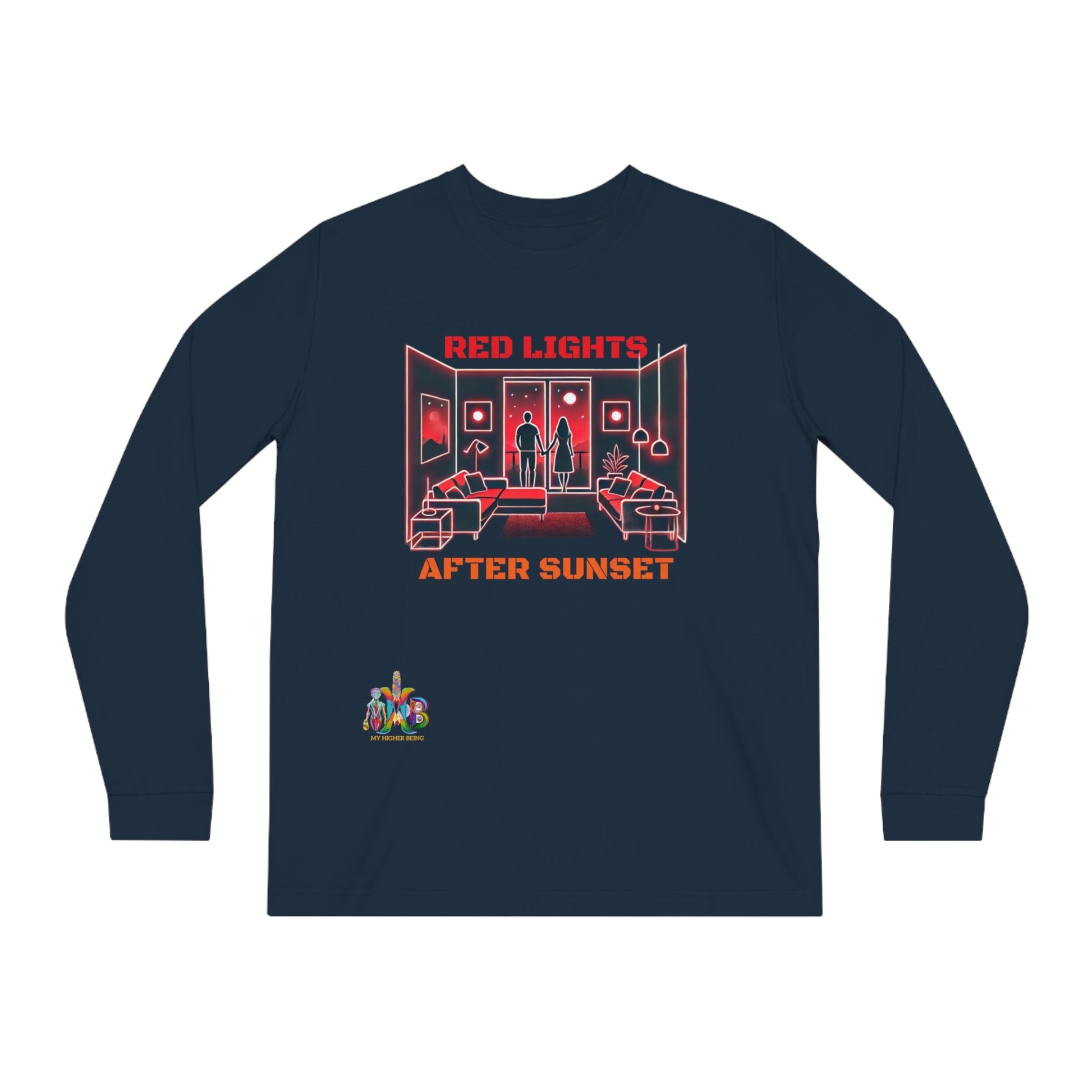 'Red Lights After Sunset'_100% Organic Cotton Long Sleeve Tee - My Higher Being