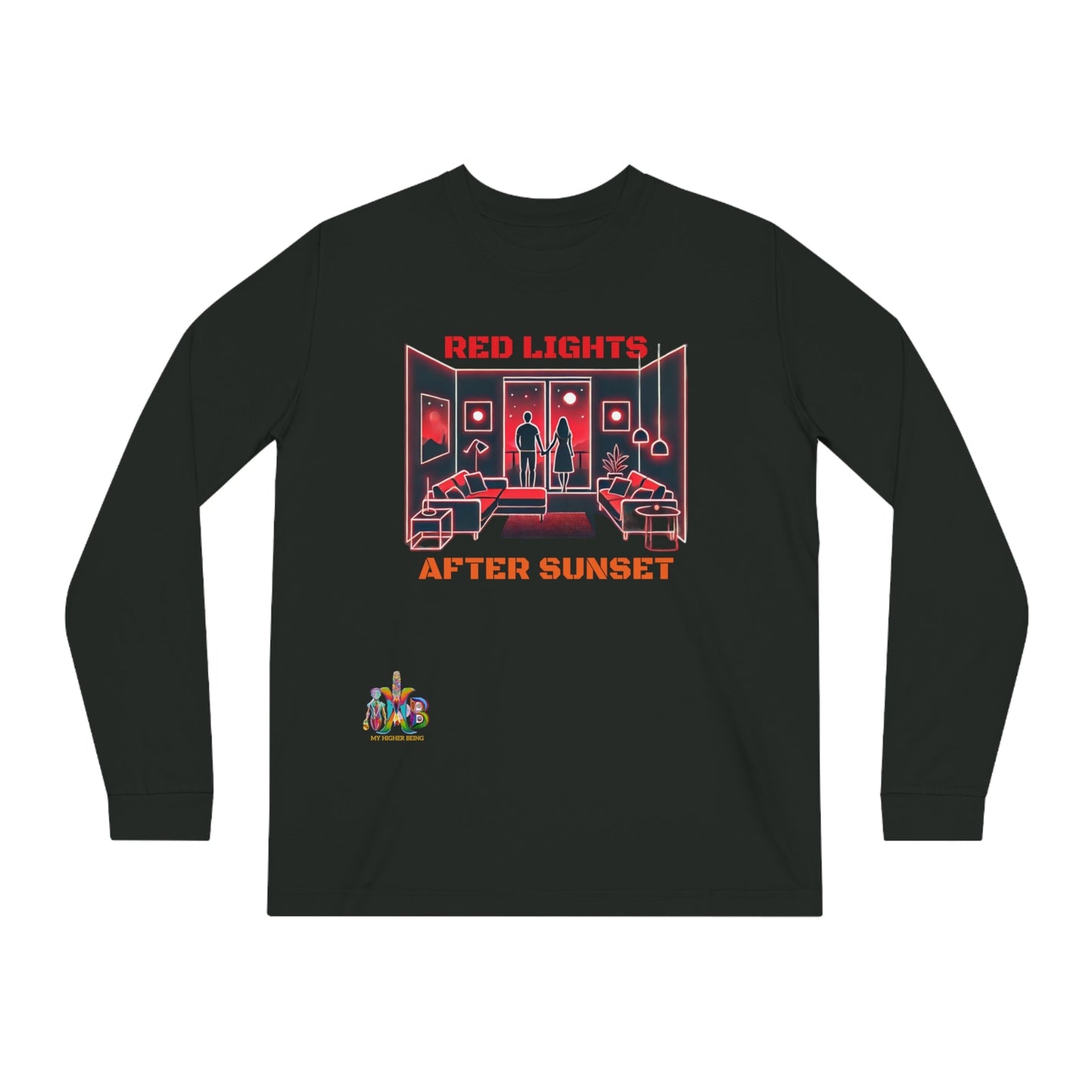 'Red Lights After Sunset'_100% Organic Cotton Long Sleeve Tee - My Higher Being