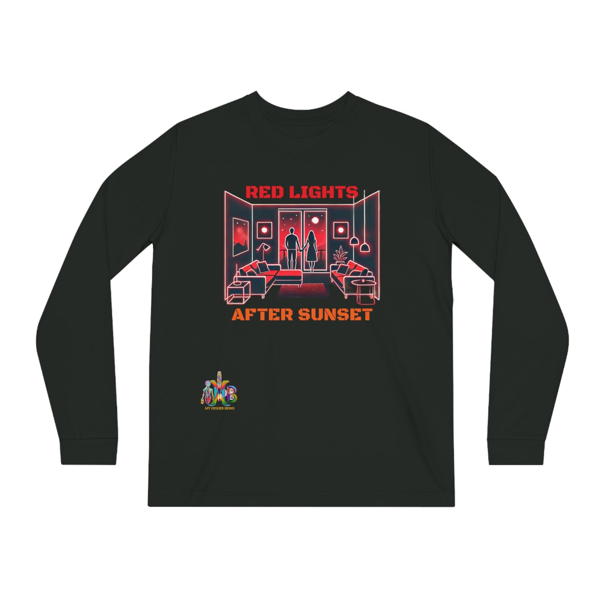 'Red Lights After Sunset'_100% Organic Cotton Long Sleeve Tee - My Higher Being