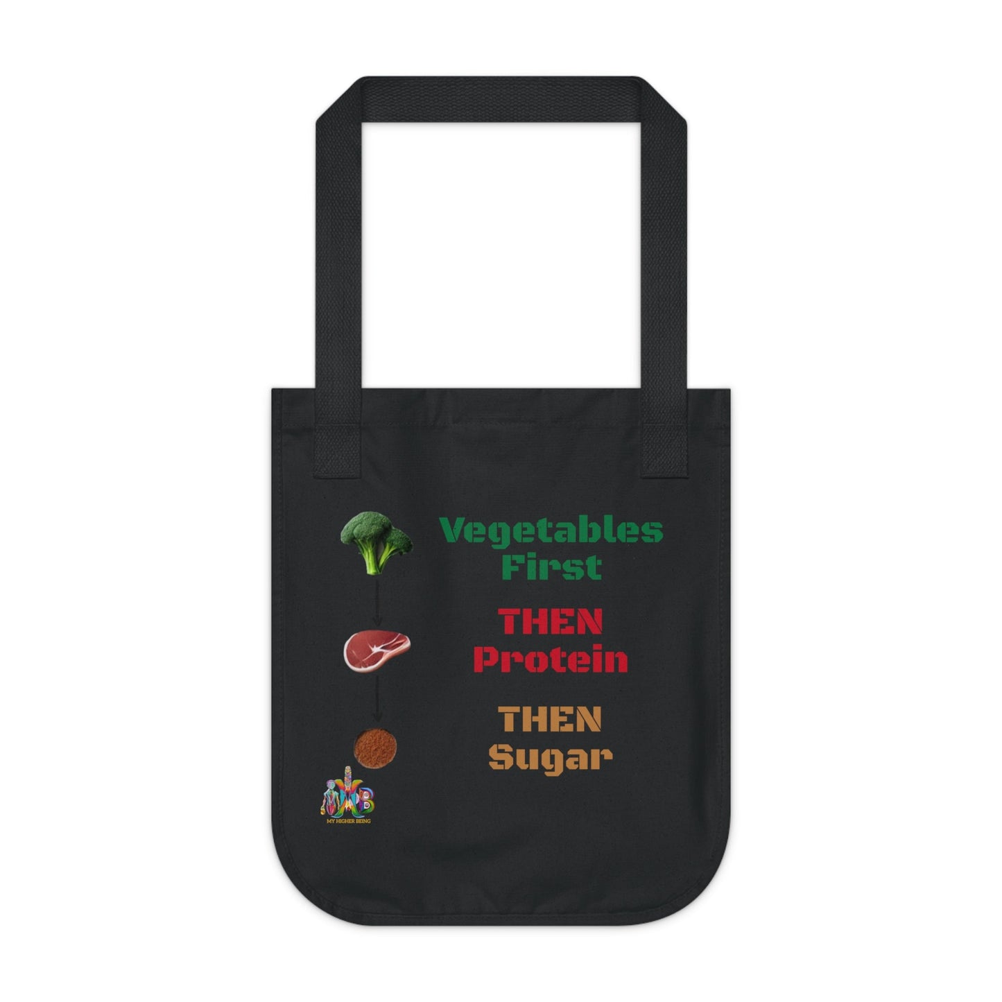 'Vegetables First'_100% Organic Cotton Canvas Tote Bag - My Higher Being