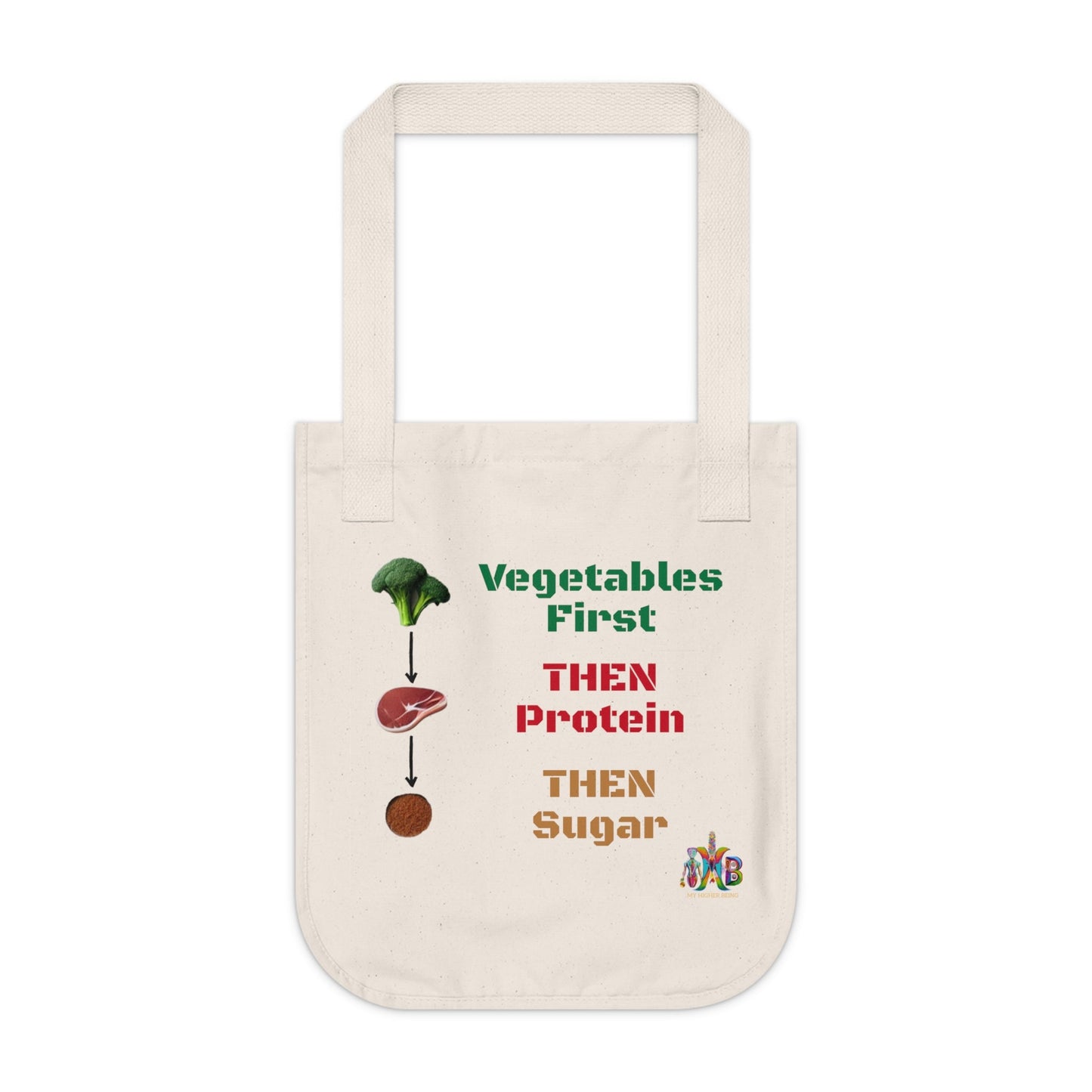 'Vegetables First'_100% Organic Cotton Canvas Tote Bag - My Higher Being