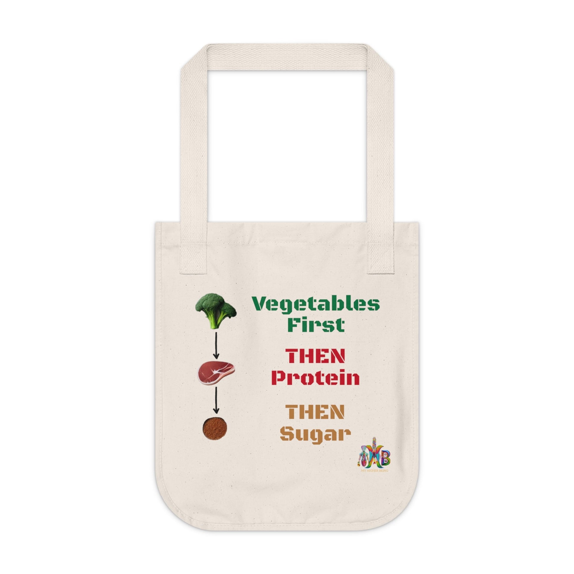 'Vegetables First'_100% Organic Cotton Canvas Tote Bag - My Higher Being