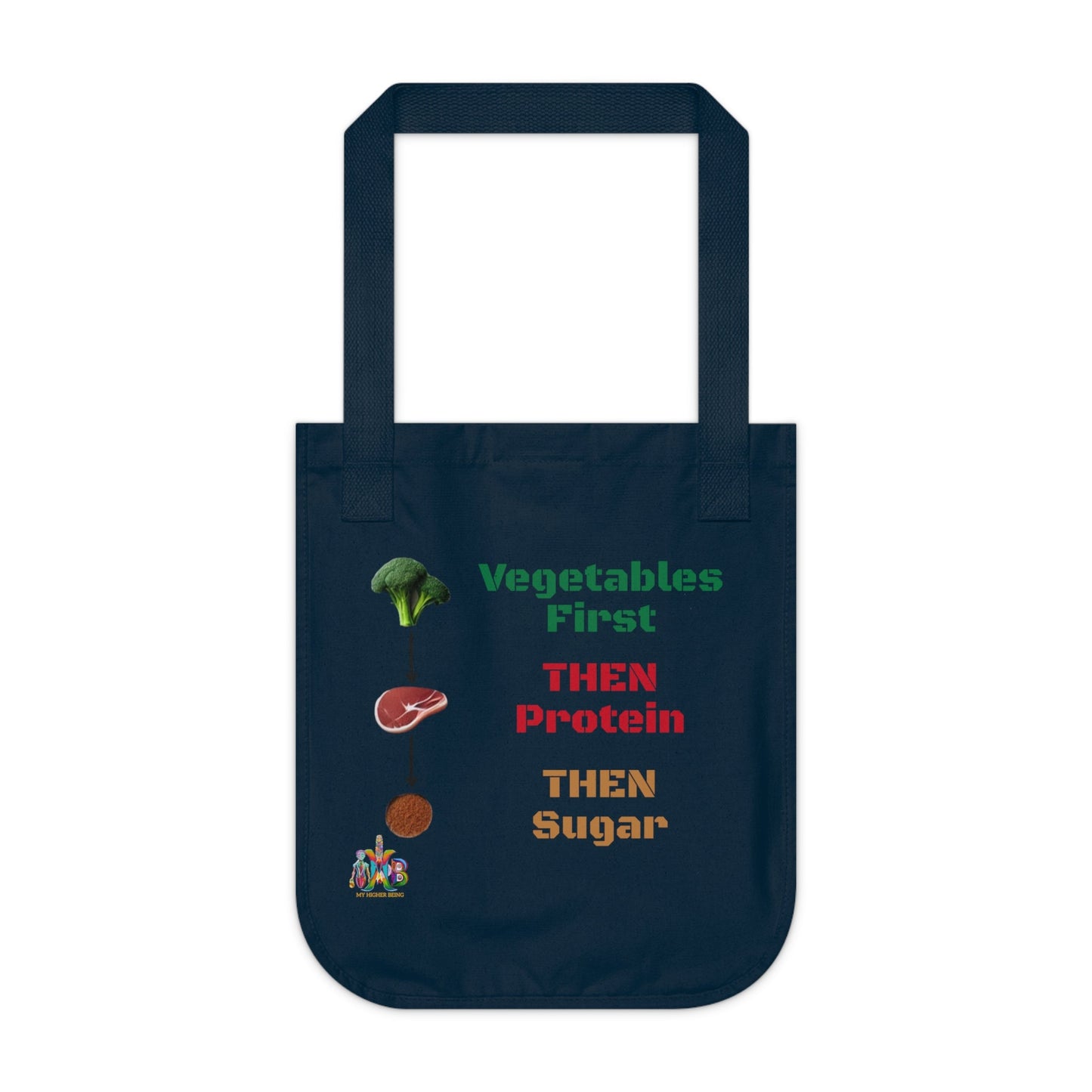 'Vegetables First'_100% Organic Cotton Canvas Tote Bag - My Higher Being