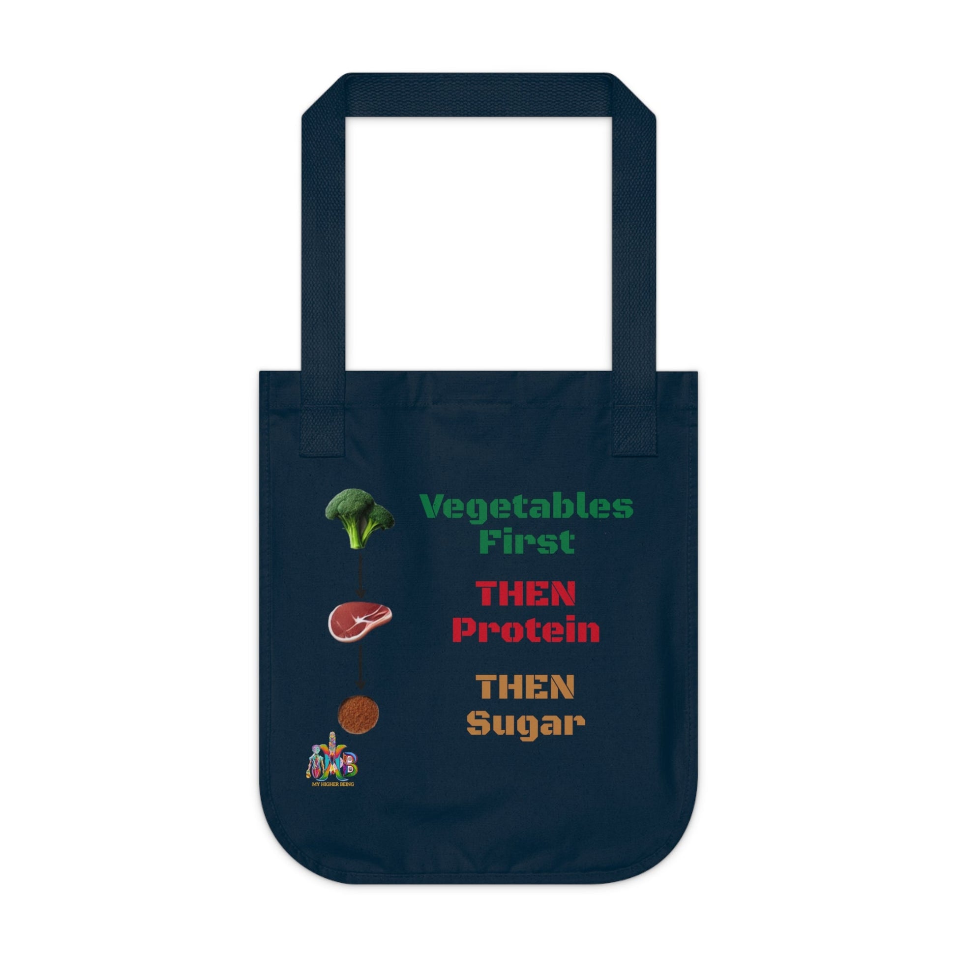 'Vegetables First'_100% Organic Cotton Canvas Tote Bag - My Higher Being