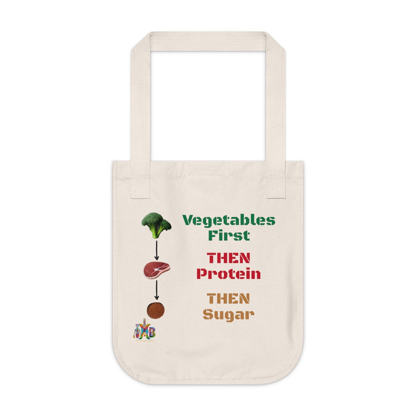 'Vegetables First'_100% Organic Cotton Canvas Tote Bag - My Higher Being