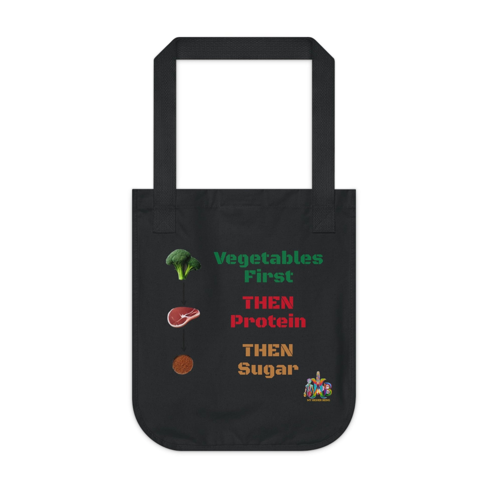 'Vegetables First'_100% Organic Cotton Canvas Tote Bag - My Higher Being
