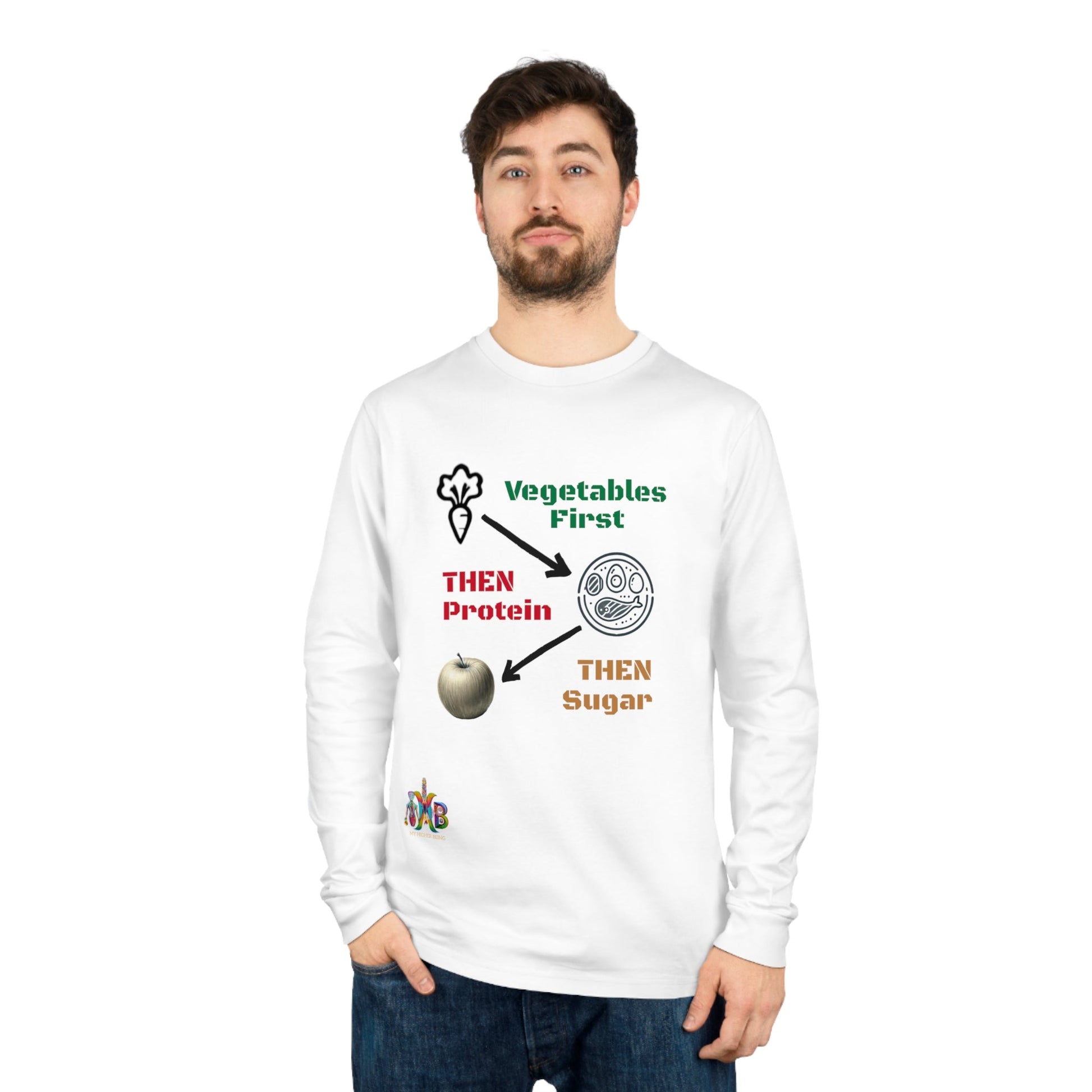 'Vegetables First'_100% Organic Cotton Long Sleeve Tee - My Higher Being