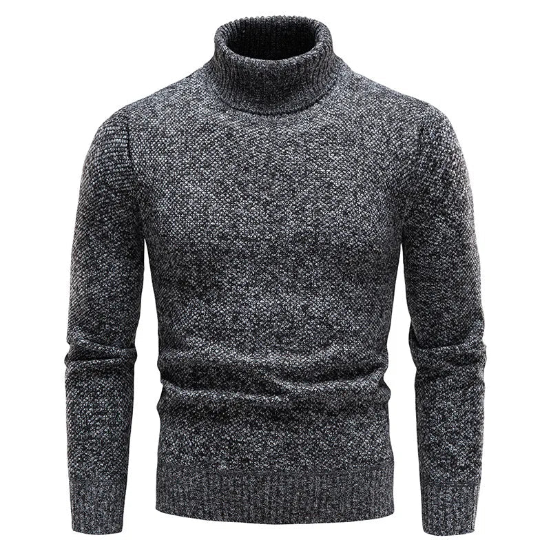 Wool Turtleneck Sweater - Casual Solid Pullover - My Higher Being