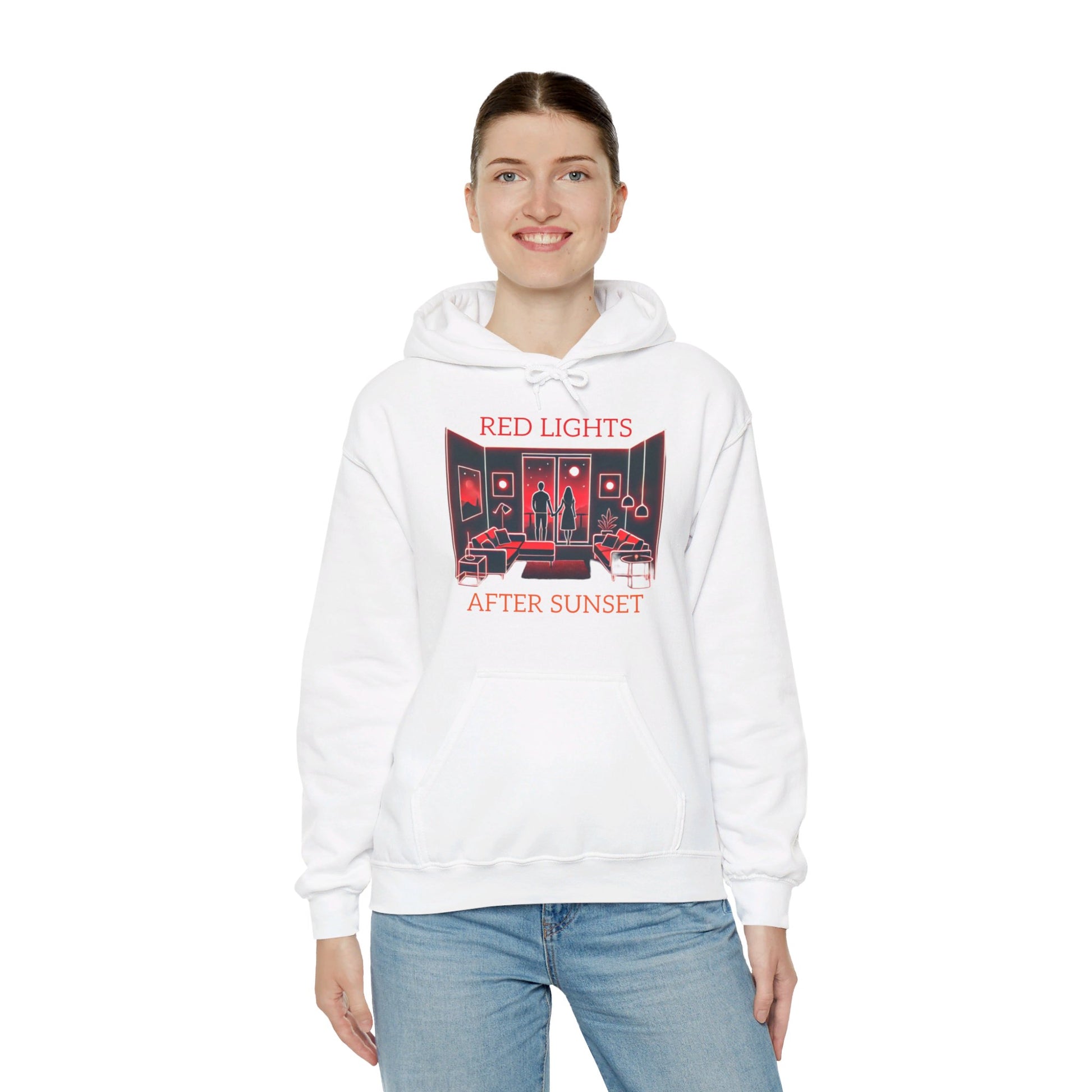 Red Lights After Sunset Couples' Hoodie - My Higher Being