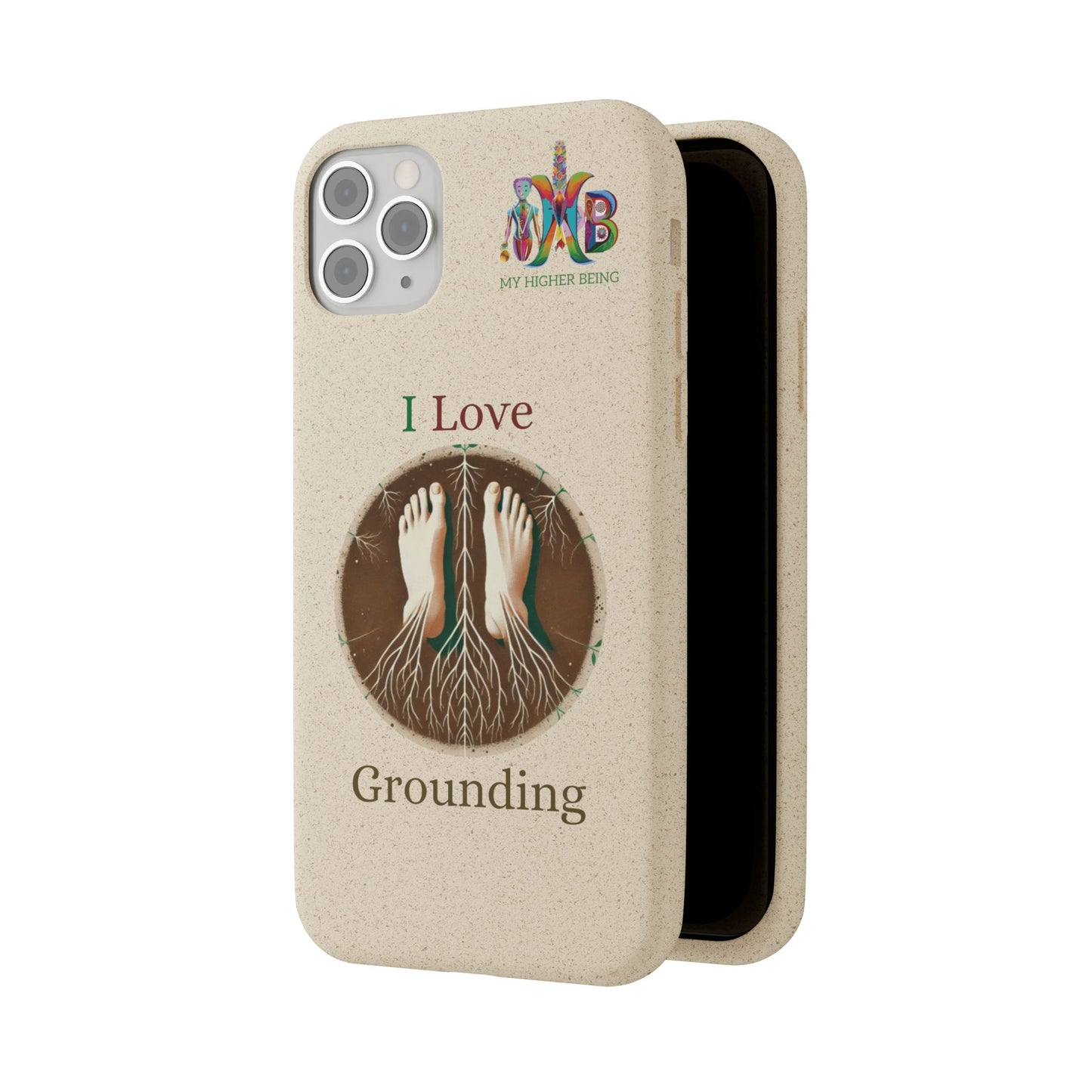 'I Love Grounding'_Plastic Free Biodegradable Phone Case