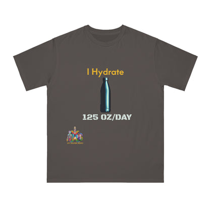 'I Hydrate 125 OZ/DAY'_100% Organic Cotton T-Shirt