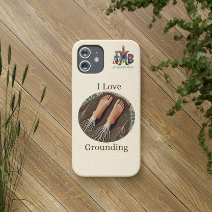 'I Love Grounding'_Plastic Free Biodegradable Phone Case