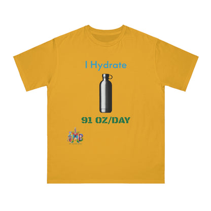 'I Hydrate 91 OZ/DAY'_100% Organic Cotton T-Shirt