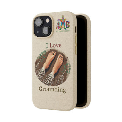 'I Love Grounding'_Plastic Free Biodegradable Phone Case