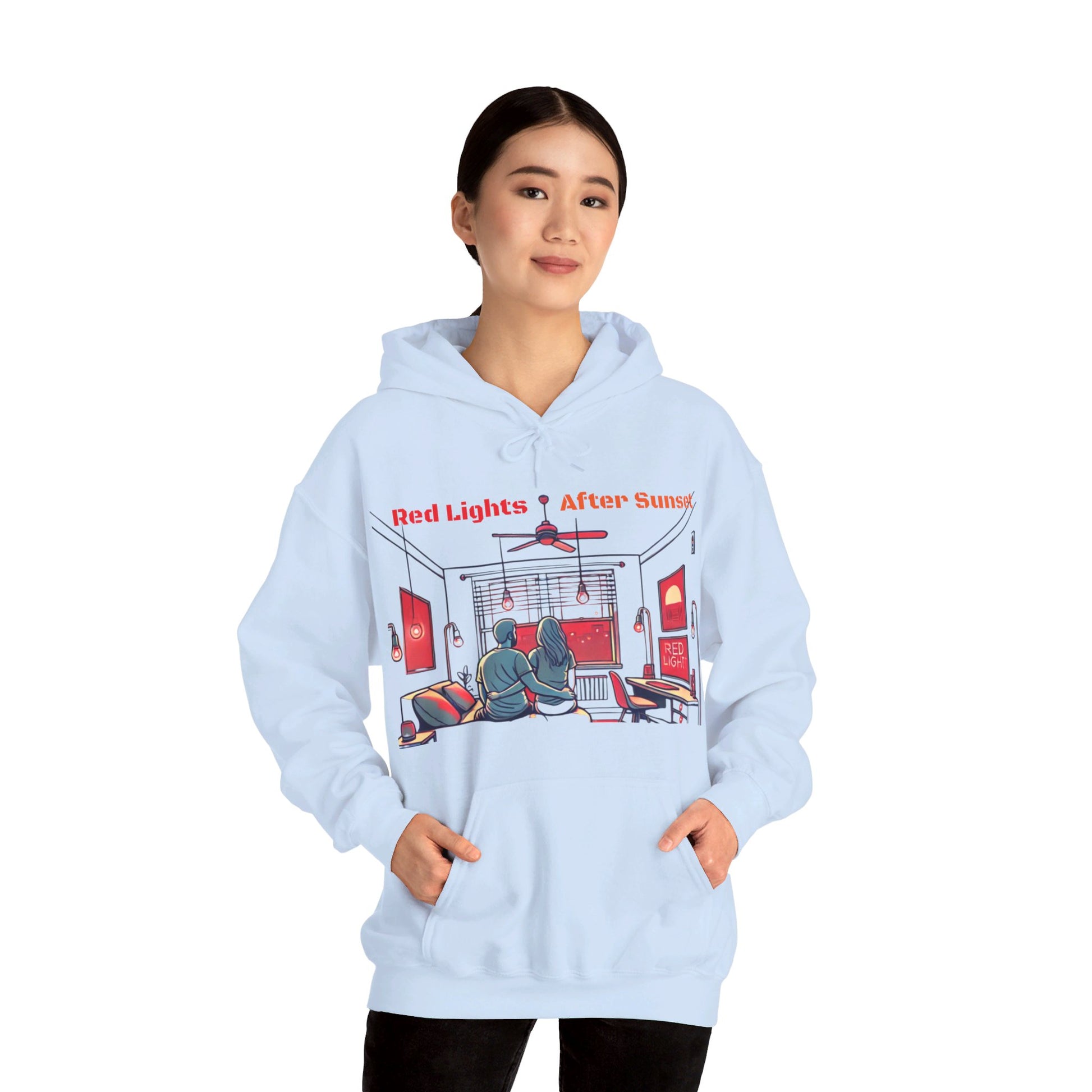 Red Lights After Sunset Couples' Hoodie - My Higher Being