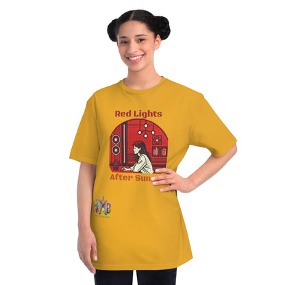 'Red Lights After Susnet'_100% Organic Cotton T-Shirt