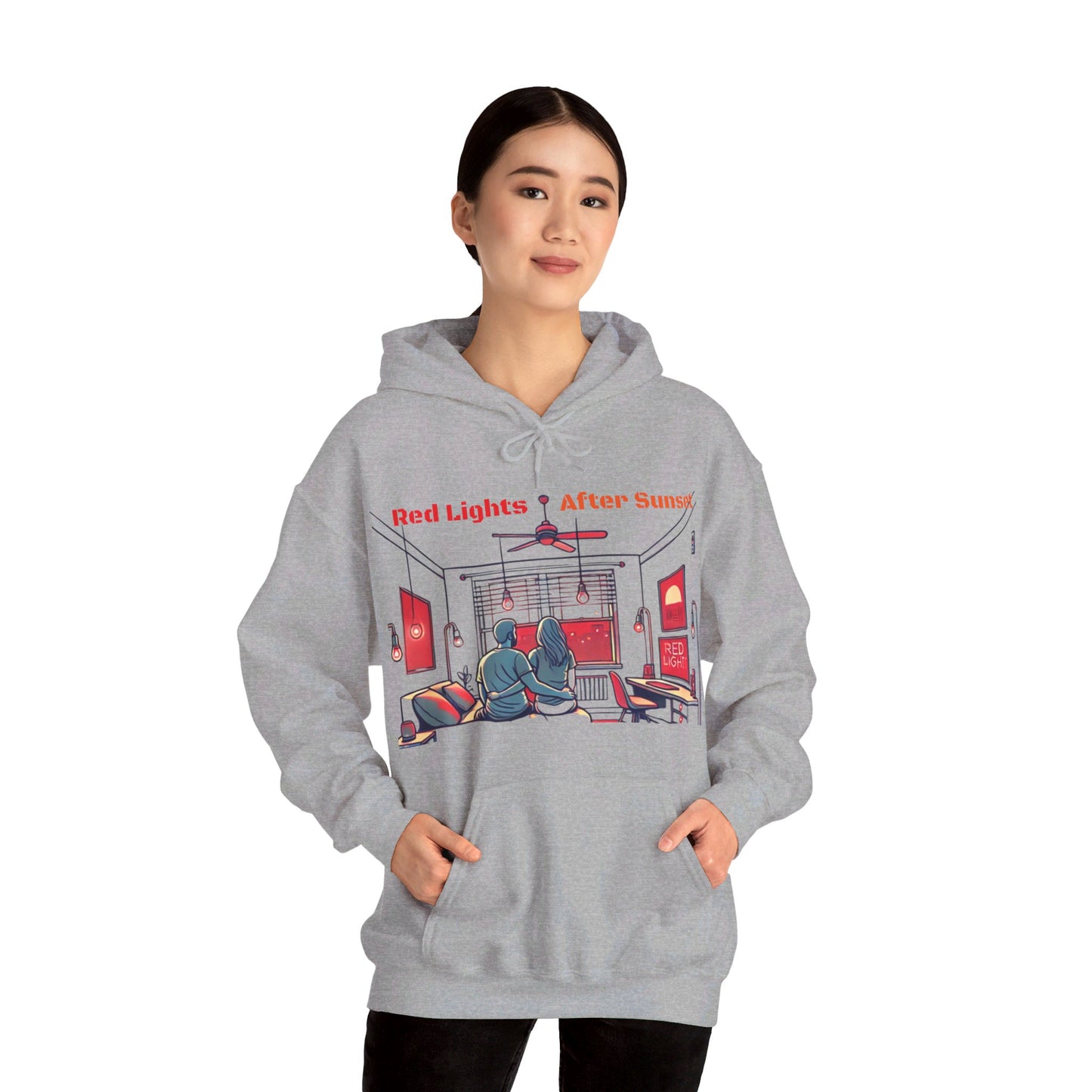 Red Lights After Sunset Couples' Hoodie - My Higher Being