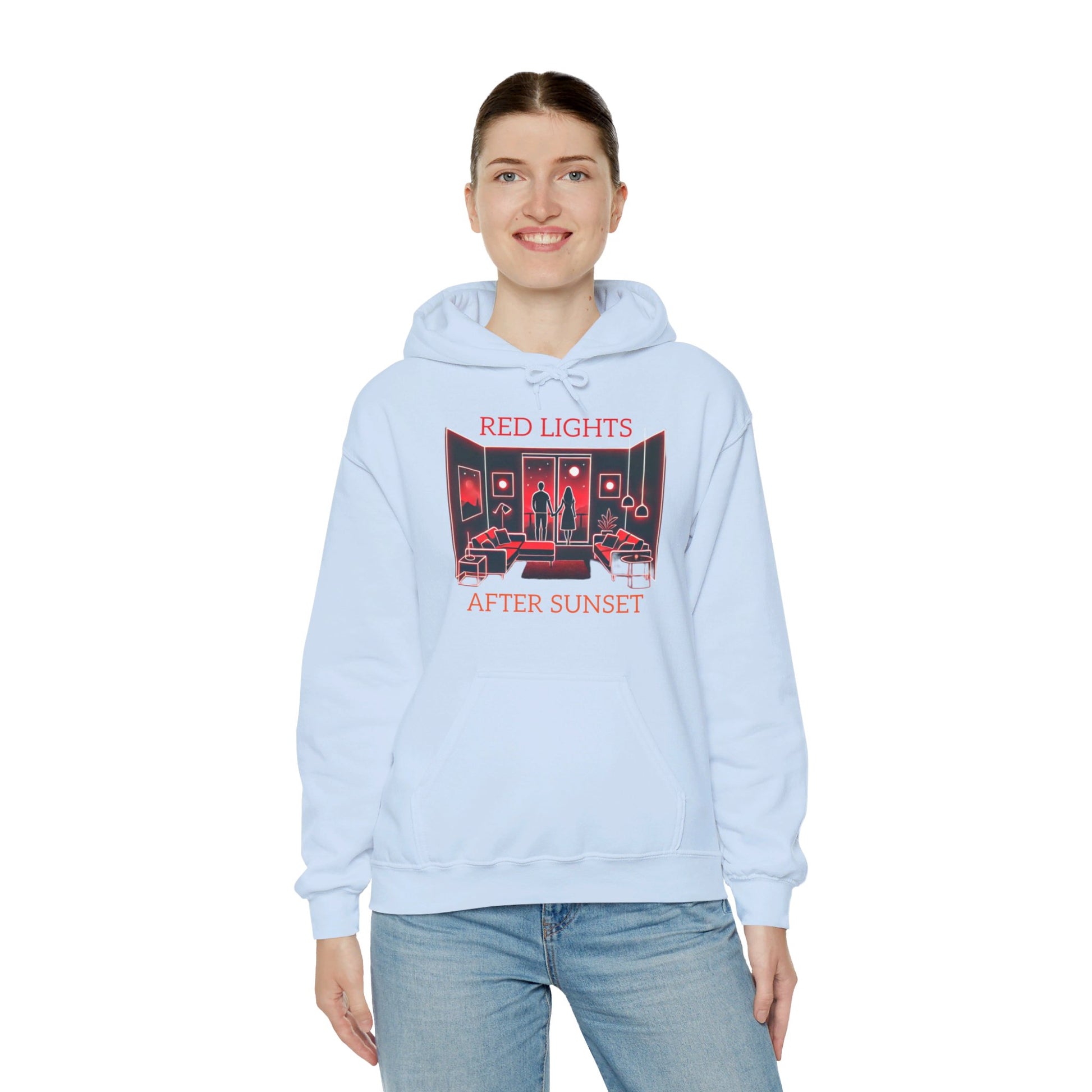 Red Lights After Sunset Couples' Hoodie - My Higher Being