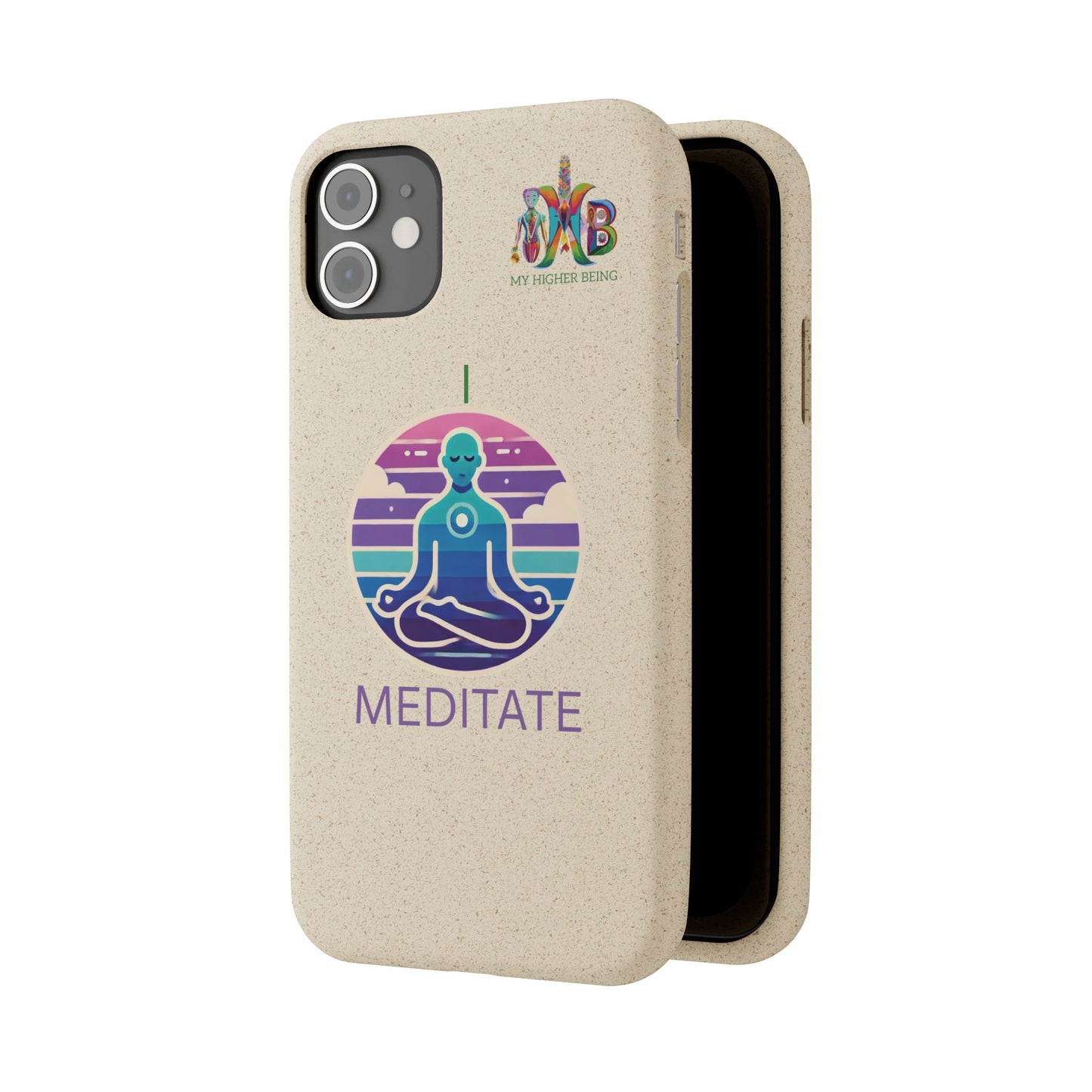 I Meditate — Plastic Free Biodegradable Phone Case — Design 4