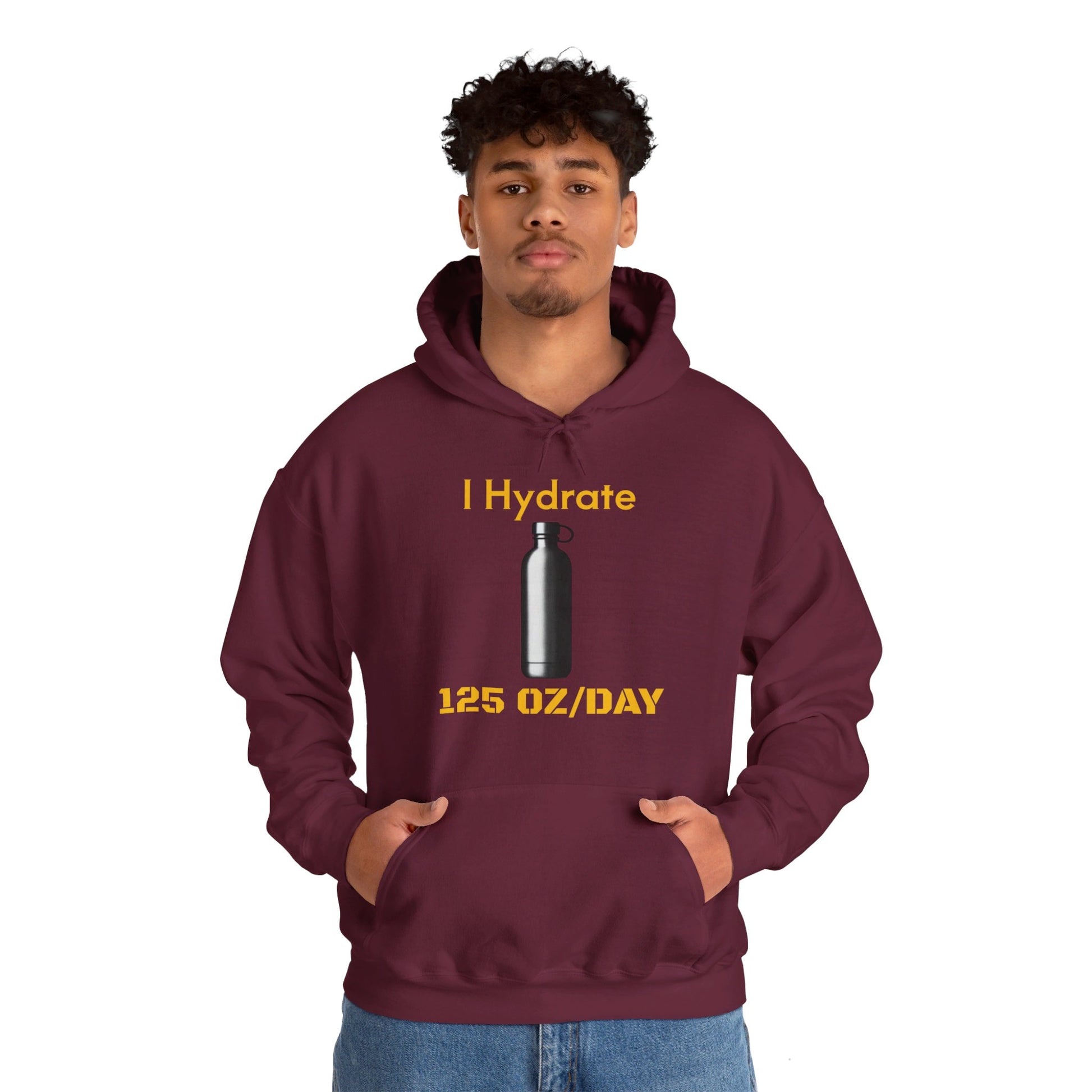 I Hydrate Man's Hoodie_125 oz/day - My Higher Being