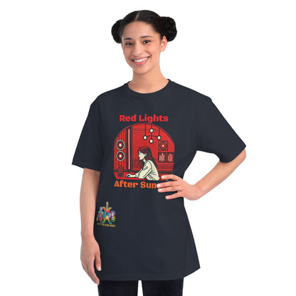 'Red Lights After Susnet'_100% Organic Cotton T-Shirt