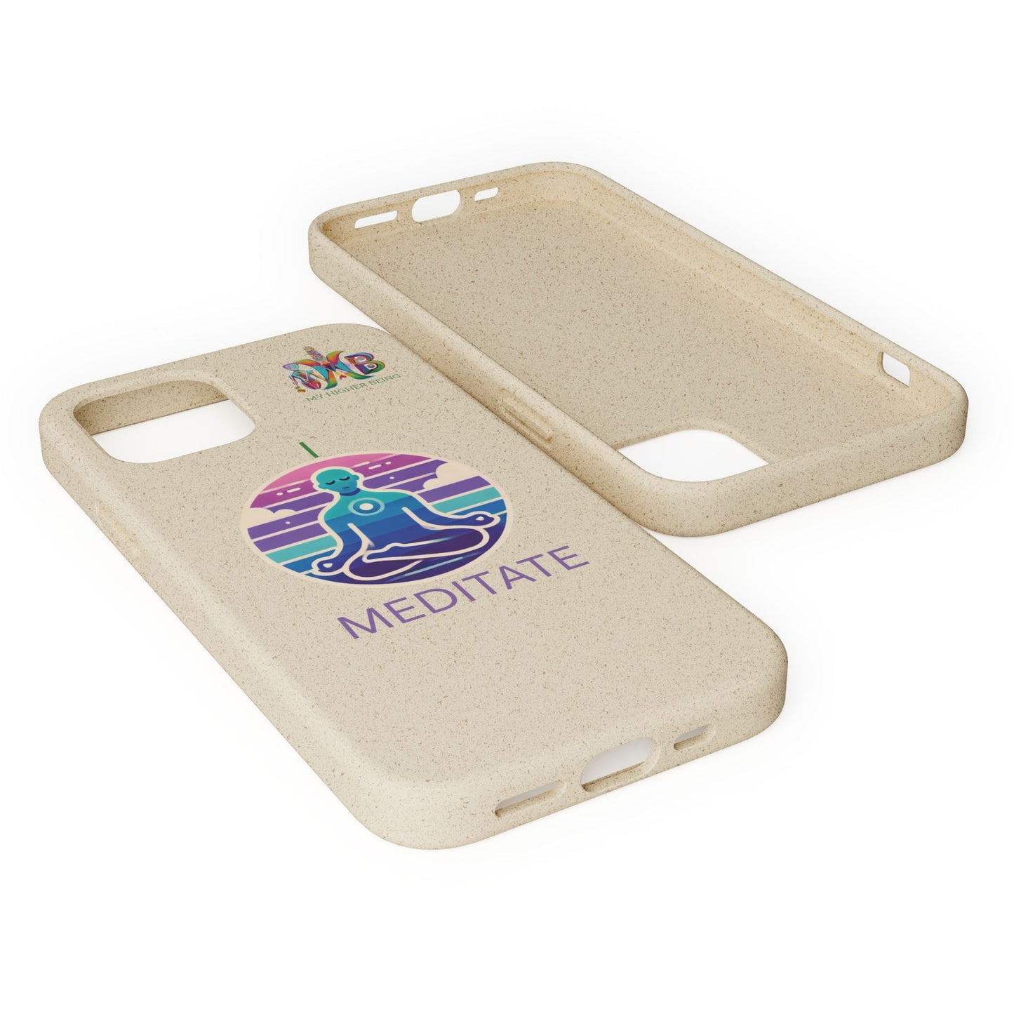 I Meditate — Plastic Free Biodegradable Phone Case — Design 4