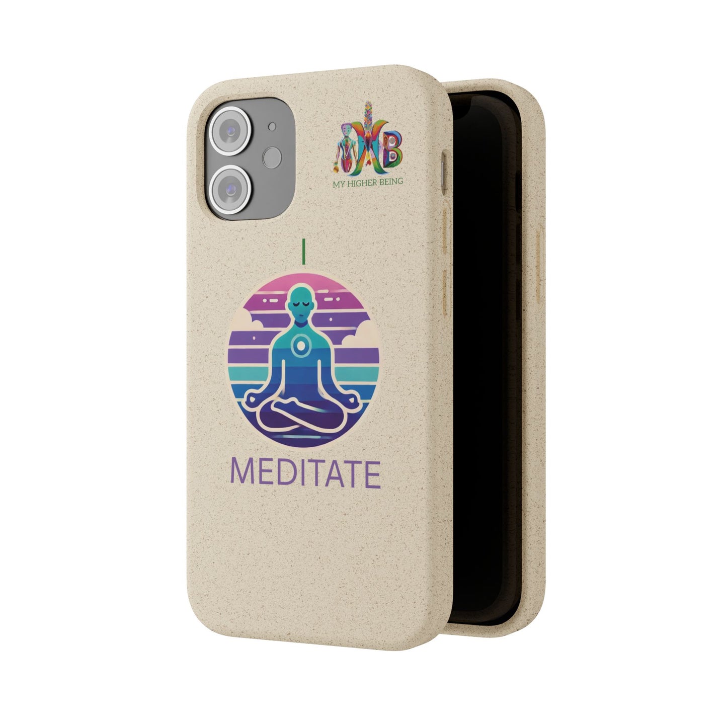 I Meditate — Plastic Free Biodegradable Phone Case — Design 4
