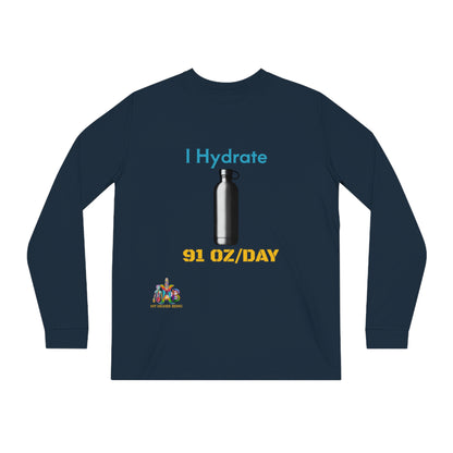 'I Hydrate 91 OZ/DAY'_100% Organic Cotton Long Sleeve Tee