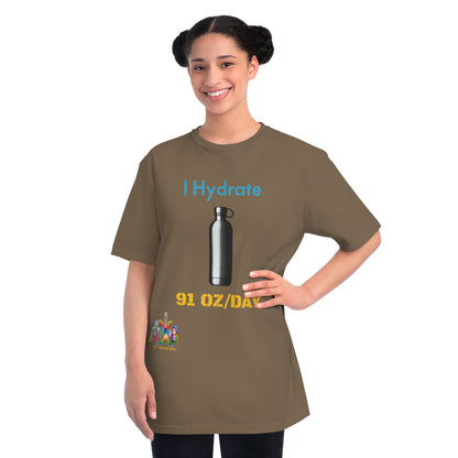 'I Hydrate 91 OZ/DAY'_100% Organic Cotton T-Shirt