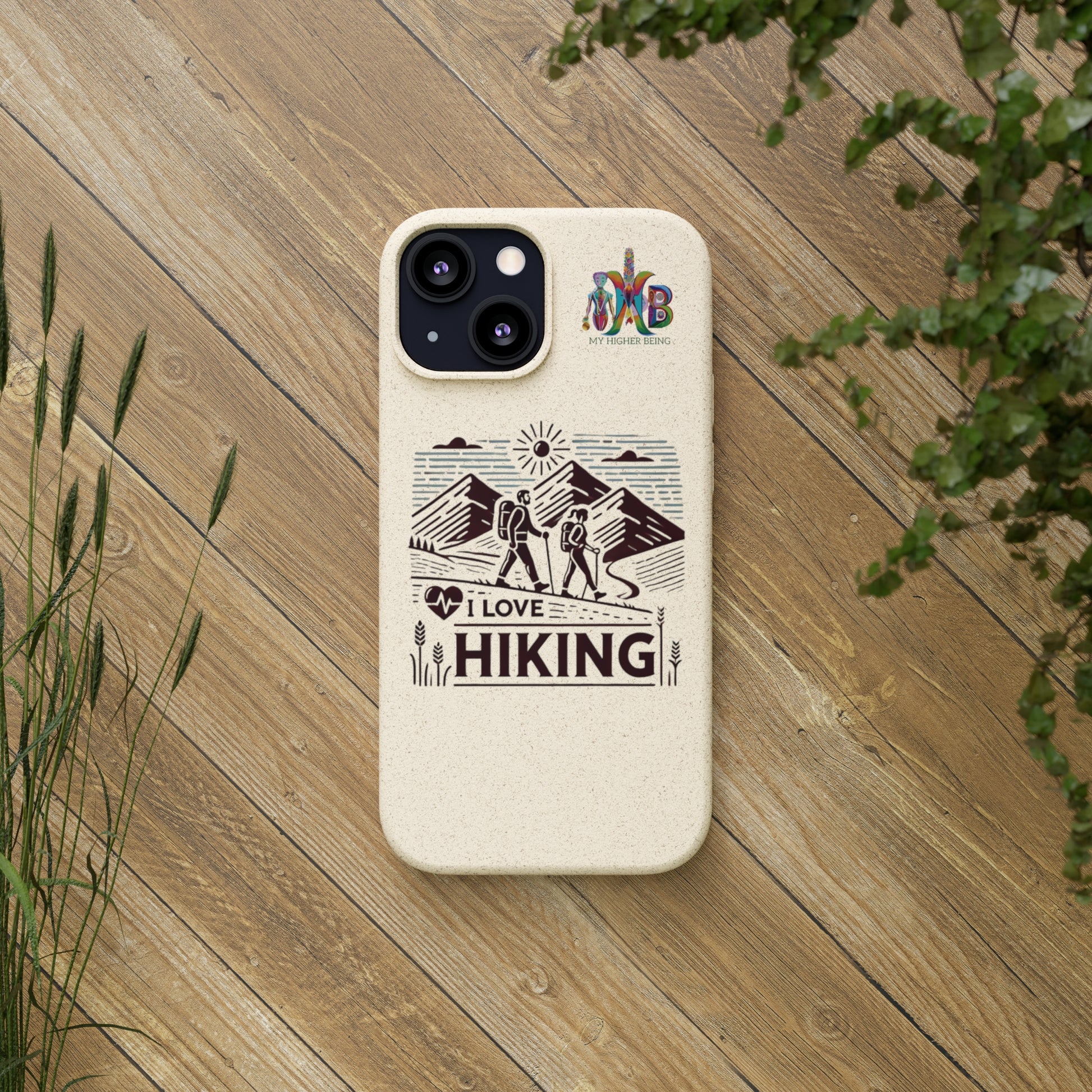 'I Love Hiking'_Plastic Free Biodegradable Phone Case (MHB Edition) - My Higher Being