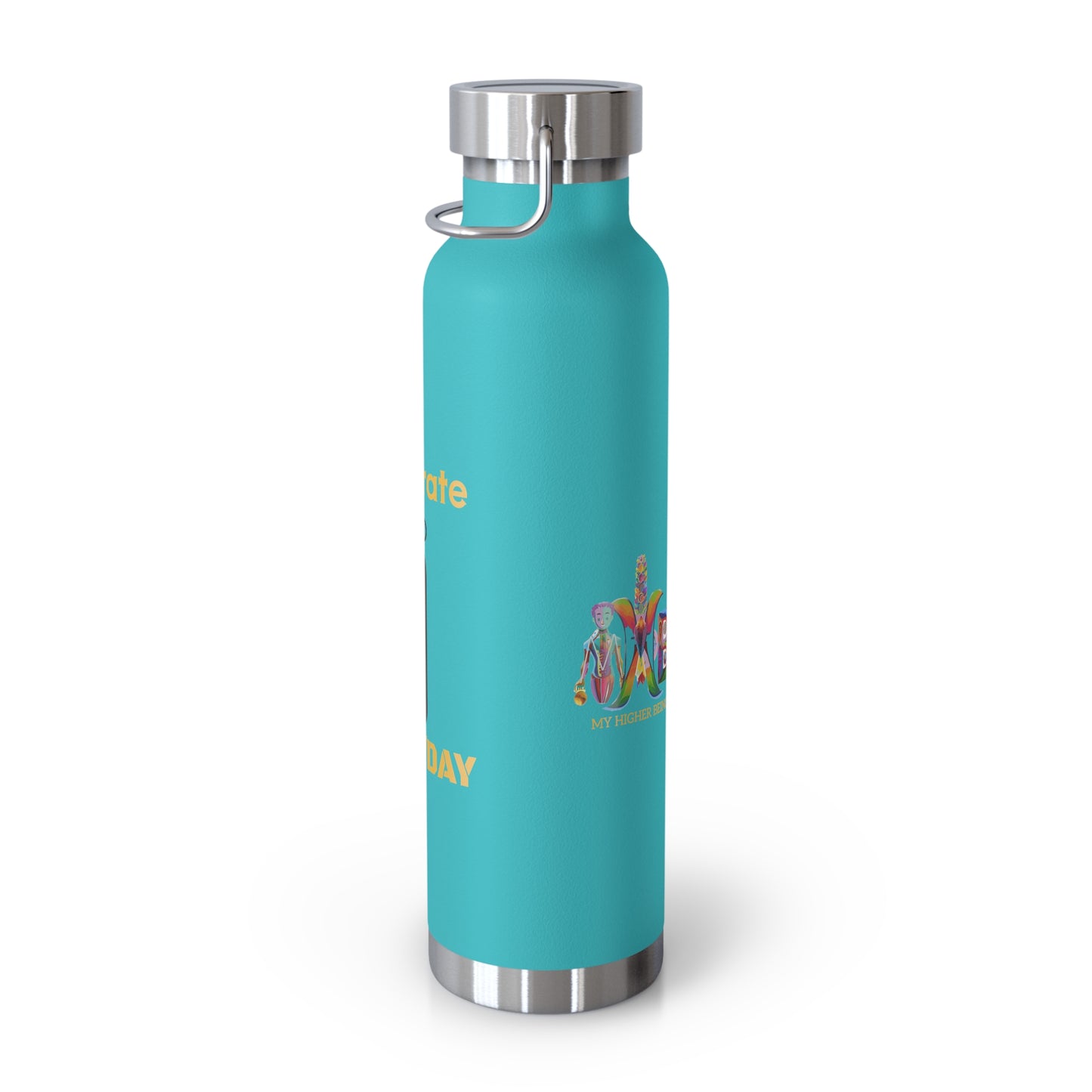 'I Hydrate 91 OZ/DAY'_Copper Vacuum Insulated Bottle, 22oz