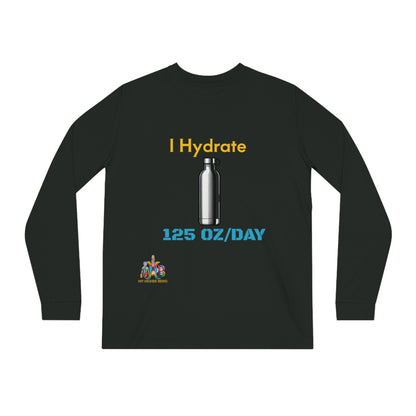 I Hydrate 125 OZ/DAY — 100% Organic Cotton Long Sleeve Tee — Design 3