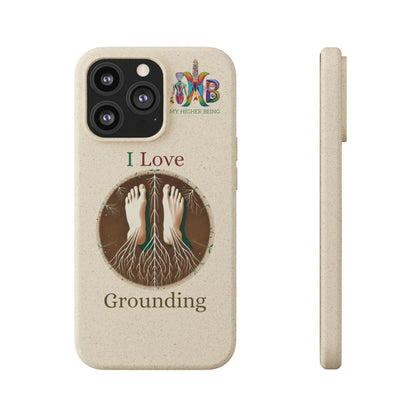 'I Love Grounding'_Plastic Free Biodegradable Phone Case
