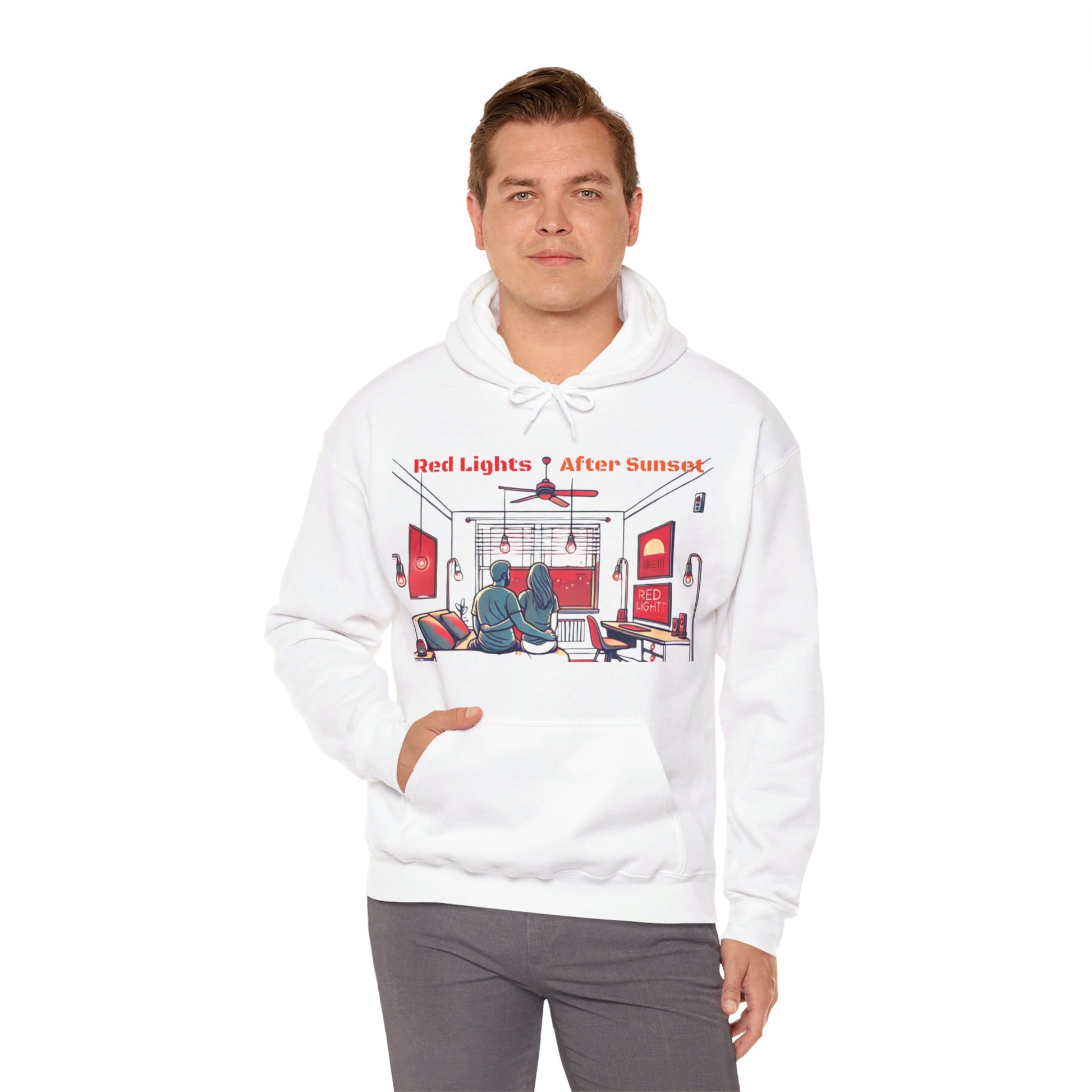 Red Lights After Sunset Couples' Hoodie - My Higher Being