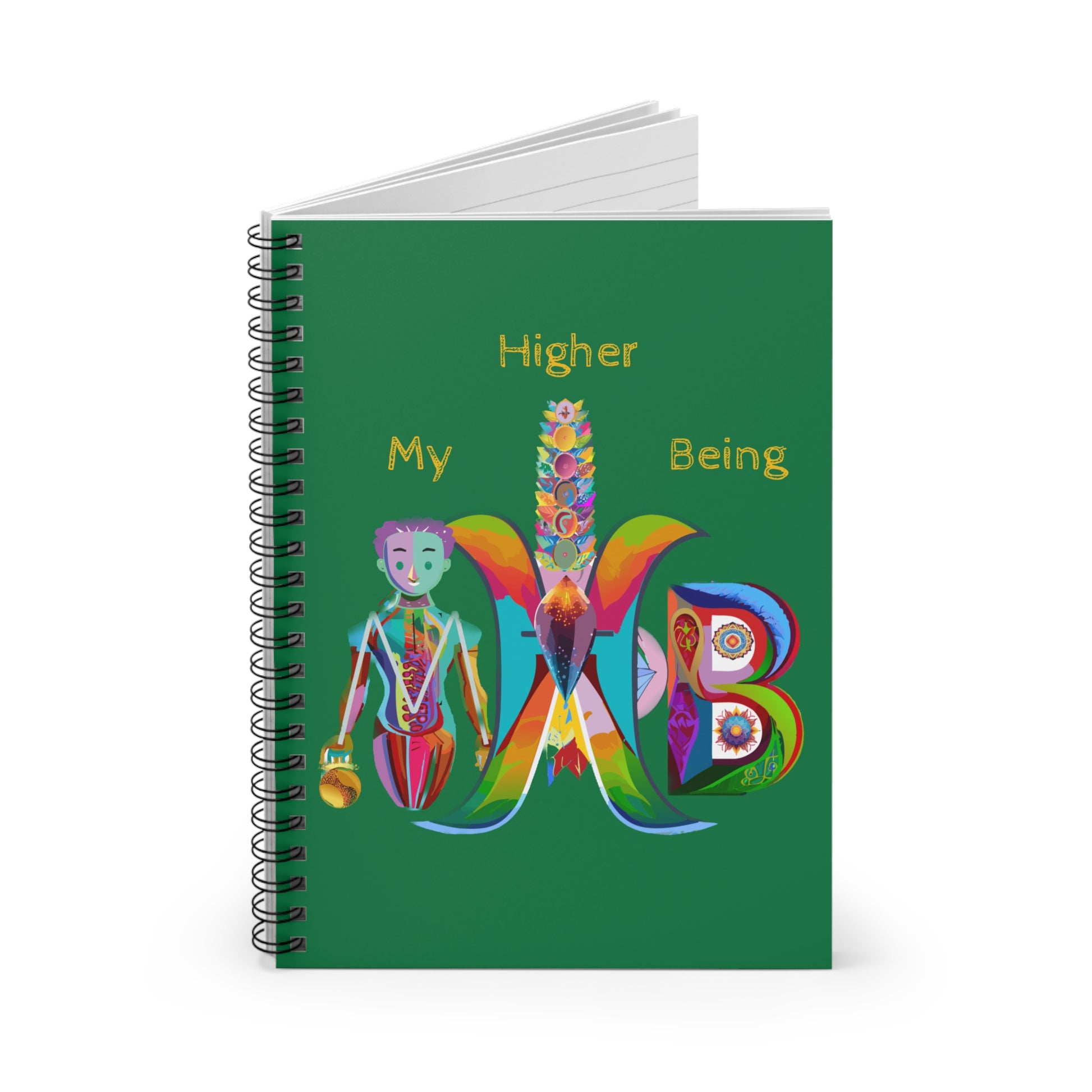 My Higher Being_Spiral Notebook - Ruled Line_Green - My Higher Being