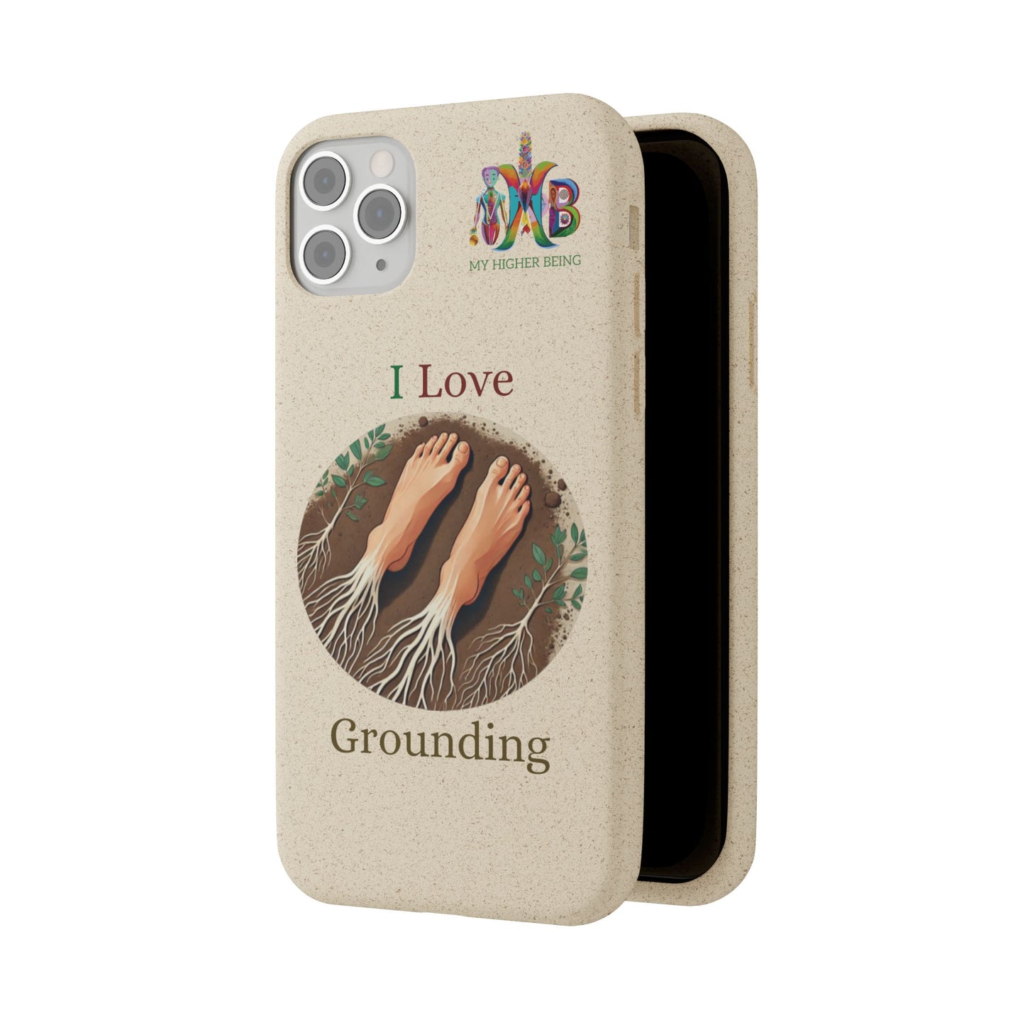 'I Love Grounding'_Plastic Free Biodegradable Phone Case