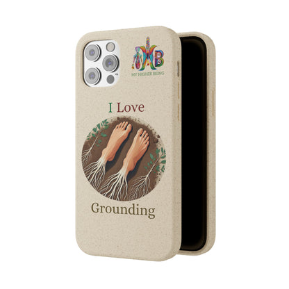 'I Love Grounding'_Plastic Free Biodegradable Phone Case