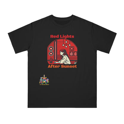 'Red Lights After Susnet'_100% Organic Cotton T-Shirt